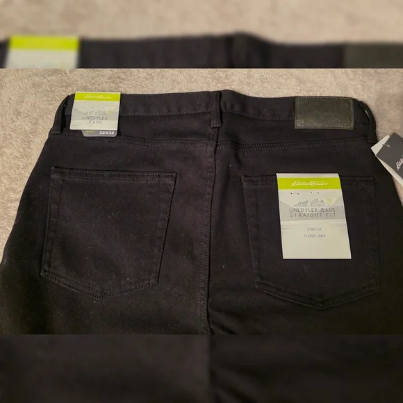 Eddie Bauer Men's Flannel-Lined Flex Jeans - Straight Fit - Picture 4 of 4